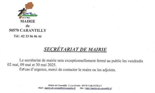 fermeture mairie mai 2025 Copier